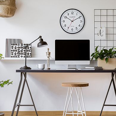 La Crosse Technology Atomic Metal Analog Wall Clock 11.8 Inches