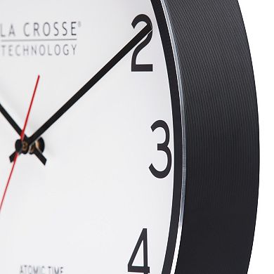 La Crosse Technology Atomic Metal Analog Wall Clock 11.8 Inches