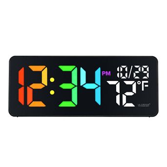 La Crosse Technology 513-1411 Color Changing LED Alarm Clock with Indoor Temperature