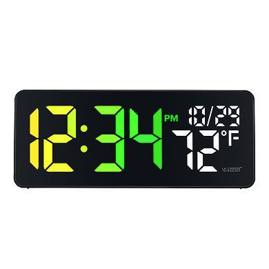 La Crosse Technology 513-1411 Color Changing LED Alarm Clock with Indoor Temperature