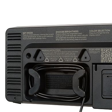 La Crosse Technology 513-1411 Color Changing LED Alarm Clock with Indoor Temperature