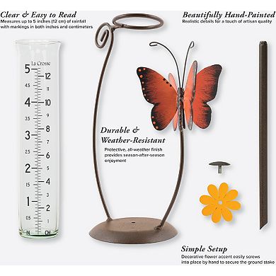 La Crosse Technology 5-Inch Capacity Butterfly Rain Gauge