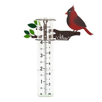 La Crosse Technology 5-Inch Capacity Metal Cardinal Rain Gauge