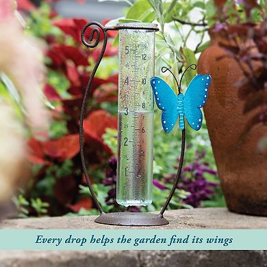 La Crosse Technology 5-Inch Capacity Glass Butterfly Rain Gauge with Ground Rod