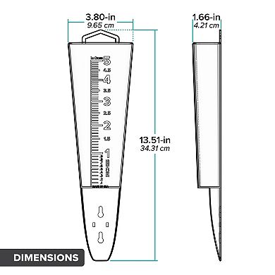 La Crosse Technology 5-inch Capacity Clear Plastic Rain Gauge