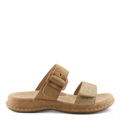Patrizia Almalei Women's Slip-On Slide Sandals with Buckle Accent