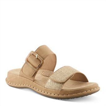 Patrizia Almalei Women's Slip-On Slide Sandals with Buckle Accent