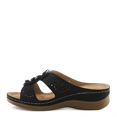 Patrizia Dipti Women's Wedge Slide Sandals With Floral Accents