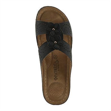 Patrizia Dipti Women's Wedge Slide Sandals With Floral Accents