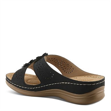 Patrizia Dipti Women's Wedge Slide Sandals With Floral Accents