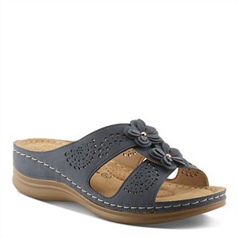 Patrizia Dipti Women's Wedge Slide Sandals With Floral Accents