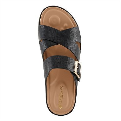Patrizia Women's Eliza Slip-On Sandals With Buckle Accent