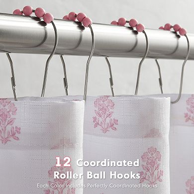 Intelligent Design Savanna Floral Ruffle Shower Curtain with Hooks