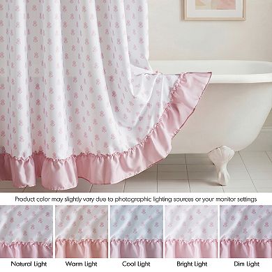 Intelligent Design Savanna Floral Ruffle Shower Curtain with Hooks