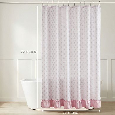 Intelligent Design Savanna Floral Ruffle Shower Curtain with Hooks