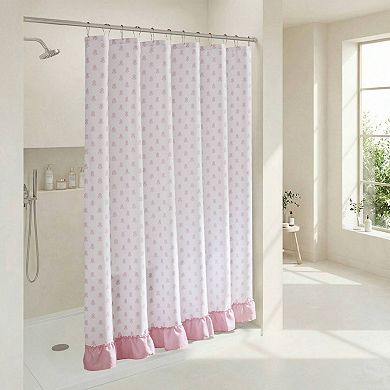 Intelligent Design Savanna Floral Ruffle Shower Curtain with Hooks