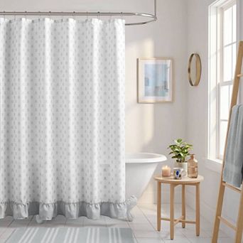 Intelligent Design Savanna Floral Ruffle Shower Curtain with Hooks