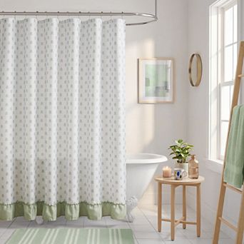 Intelligent Design Savanna Floral Ruffle Shower Curtain with Hooks