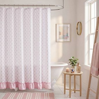 Intelligent Design Savanna Floral Ruffle Shower Curtain with Hooks