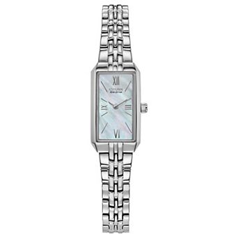 Citizen Women's Eco-Drive Classic Rectangular Stainless Steel Bracelet Watch - EG2691-57D