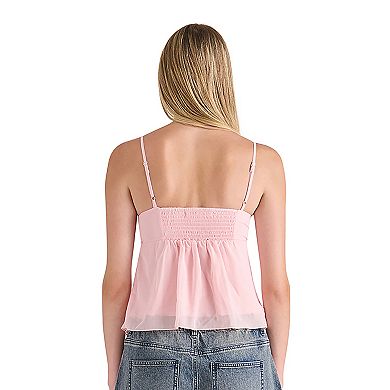 Juniors' madden girl Pull Through Ribbon Lace Top