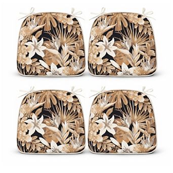 17x16x2 Inch Outdoor Chair Cushions Set of 4, U-Shape Seat Pads with Ties for Patio Garden Dining
