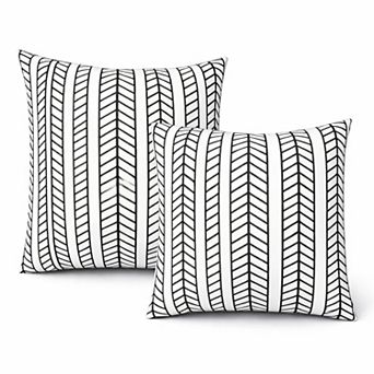 2 Pack Outdoor Throw Pillows, 18x18 Inch Waterproof Patio Cushions for Garden, Porch