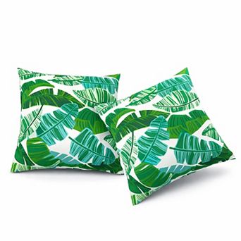 2 Pack Outdoor Throw Pillows, 18x18 Inch Waterproof Patio Cushions for Garden, Porch