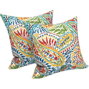 2 Pack Outdoor Throw Pillows, 18x18 Inch Waterproof Patio Cushions for Garden, Porch