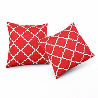 2 Pack Outdoor Throw Pillows, 18x18 Inch Waterproof Patio Cushions for Garden, Porch