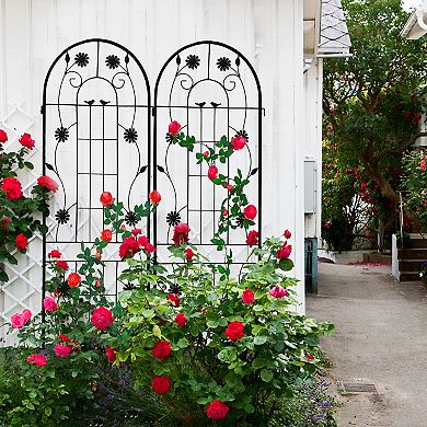 2 Pack Metal Garden Trellis 71" Rustproof Trellis for Climbing Plants Vegetables Flower Support