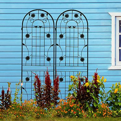 2 Pack Metal Garden Trellis 71" Rustproof Trellis for Climbing Plants Vegetables Flower Support