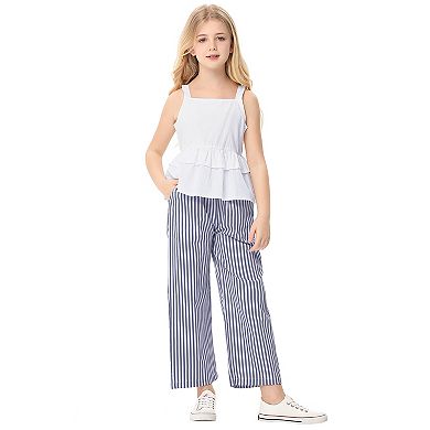 Girls Tank Top Wide Leg Pants Two Piece Outfit