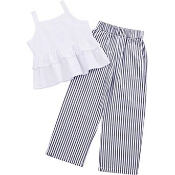 Girls Tank Top Wide Leg Pants Two Piece Outfit