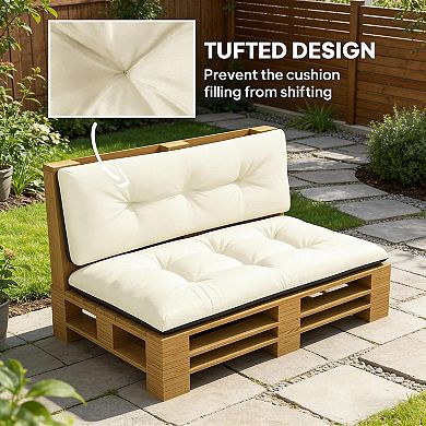 2-Piece Outdoor Bench Cushion Set, Tufted & Waterproof Swing Replacement Cushion for Patio Furniture