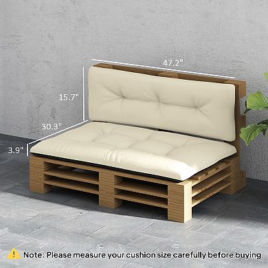 2-Piece Outdoor Bench Cushion Set, Tufted & Waterproof Swing Replacement Cushion for Patio Furniture