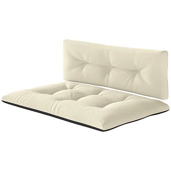 2 pc Outdoor Bench Cushion Set, Tufted & Waterproof Swing Replacement Cushion for Patio Furniture