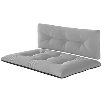 2 pc Outdoor Bench Cushion Set, Tufted & Waterproof Swing Replacement Cushion for Patio Furniture