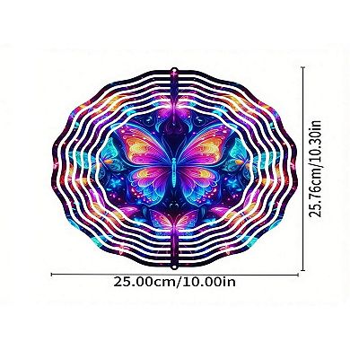 3D Wind Spinner, 10 Inch Metal Kinetic Sculpture, Hanging Wind Spinner for Yard, Patio Decor