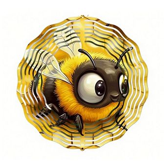 3D Wind Spinner, 10 Inch Metal Kinetic Sculpture, Hanging Wind Spinner for Yard, Patio Decor