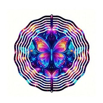 3D Wind Spinner, 10 Inch Metal Kinetic Sculpture, Hanging Wind Spinner for Yard, Patio Decor