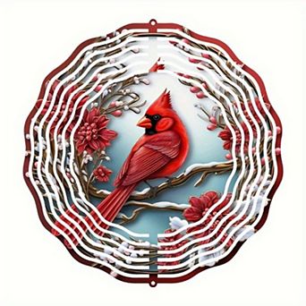 3D Wind Spinner, 10 Inch Metal Kinetic Sculpture, Hanging Wind Spinner for Yard, Patio Decor