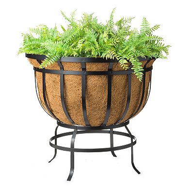 Evergreen Footed Metal Basket Planter