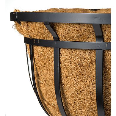 Evergreen Footed Metal Basket Planter