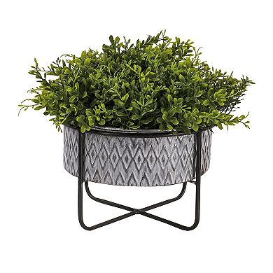 Evergreen Enterprises Set of 2 Embossed Metal Planters