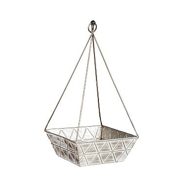 Evergreen Enterprises Set of 2 Geometric Embossed Metal Nested Planters