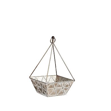 Evergreen Enterprises Set of 2 Geometric Embossed Metal Nested Planters