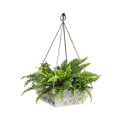 Evergreen Enterprises Set of 2 Geometric Embossed Metal Nested Planters