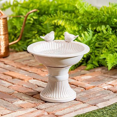 Evergreen Enterprises Ceramic Birdbath Outdoor Decor