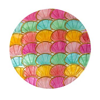 Evergreen Enterprises Bright Shell Glass Birdbath Outdoor Decor